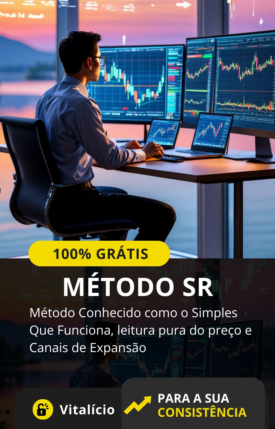 Método SR: Curso completo para dominar suporte e resistência, identificar zonas de decisão no gráfico, aplicar estratégias de entrada e saída com segurança e desenvolver gerenciamento de risco no mercado financeiro.